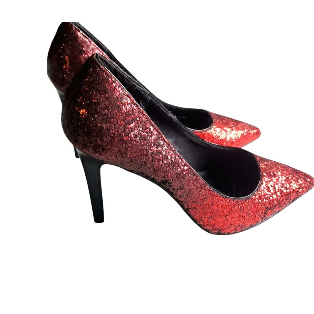 Fioni Womens NEW Fade Out Red Sequin Stiletto Heels Size 7 Christmas Festive